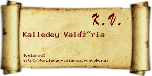 Kalledey Valéria névjegykártya